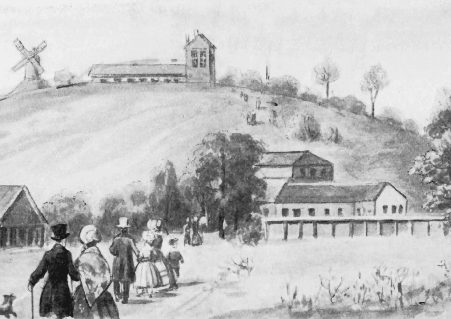 Tempelhofer Berg mit Windmühlen